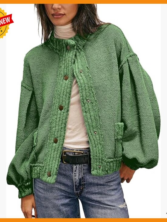 Sweaters - Oversized Cable Knit Cardigan Sweater Open Front Long Sleeve Fall Outerwear